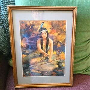 Antique Miss Cherokee Maiden Henry Hintermeister Numbered Picture